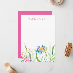 Colourful Tropical Fish Watercolor Card