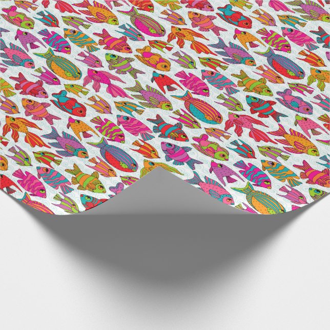 Colourful Tropical Fish Wrapping Paper (Corner)