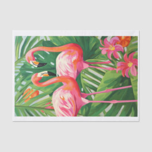 Colourful Tropical Flamingos Decoupage Tissue Paper