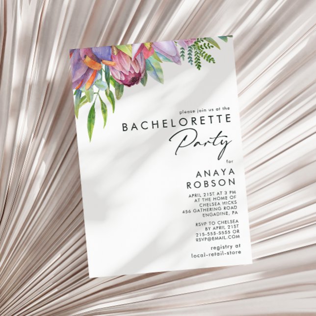 Colourful Tropical Floral | Bachelorette Party Invitation (Creator Uploaded)