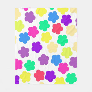 Colourful Tropical Floral Botanical Spring Summer Fleece Blanket