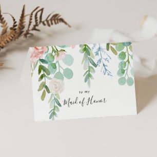 Colourful Tropical Floral Bridal Party Thank You Card