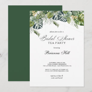 Colourful Tropical Floral Bridal Shower Tea Party Invitation