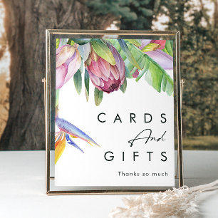 Colourful Tropical Floral   Cards and Gifts Sign