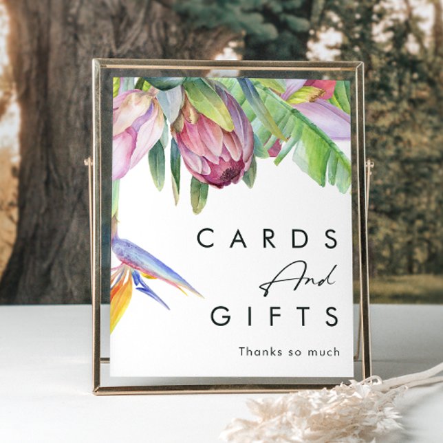 Colourful Tropical Floral | Cards and Gifts Sign (Creator Uploaded)