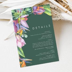 Colourful Tropical Floral   Green Details Enclosure Card