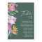 Colourful Tropical Floral Green Table Number Chart