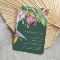 Colourful Tropical Floral Green Wedding Reception