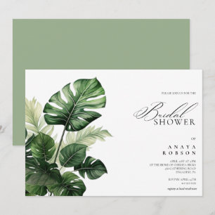 Colourful Tropical Floral   Greenery bridal shower Invitation