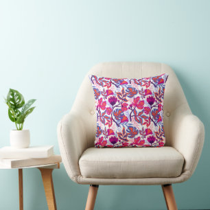 Colourful, Tropical Floral Pattern Cushion