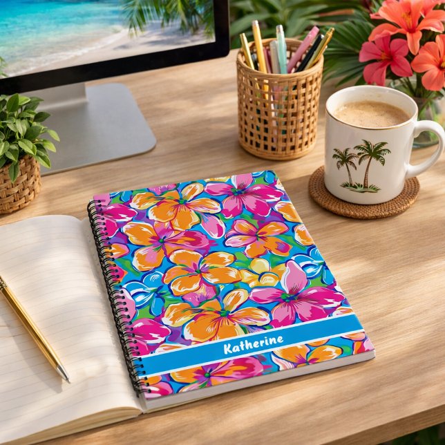 Colourful Tropical Floral Pattern Notebook (Creator Uploaded)