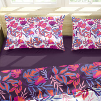 Colourful, Tropical Floral Pattern Pillowcase