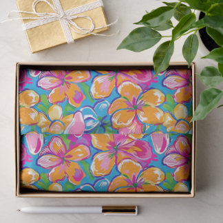 Colourful Tropical Floral Pattern Tissue Paper