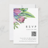 Colourful Tropical Floral | Peach QR Code RSVP Car