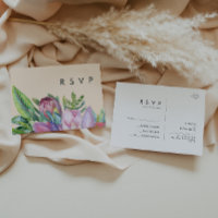 Colourful Tropical Floral | Peach Wedding RSVP