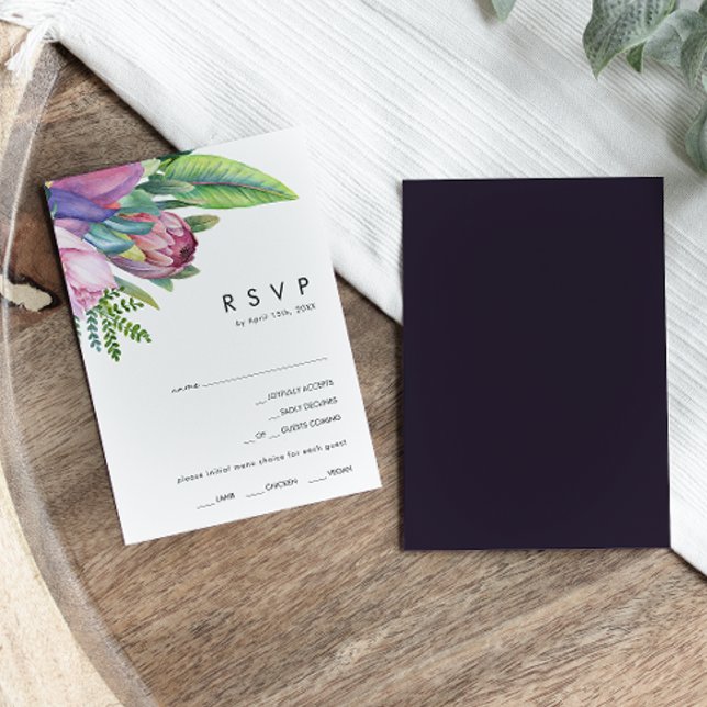 Colourful Tropical Floral | Purple Menu Choice RSV (Creator Uploaded)