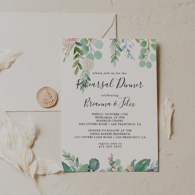 Colourful Tropical Floral Rehearsal Dinner Invitation (Creator Uploaded)