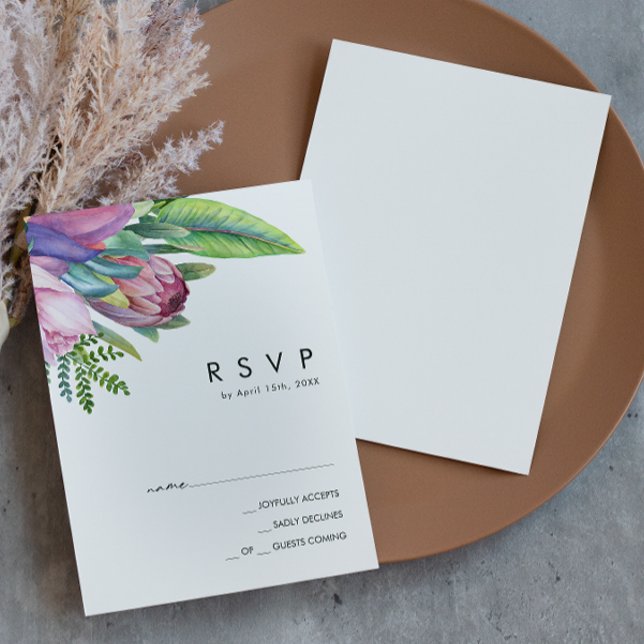 Colourful Tropical Floral | RSVP Card (Creator Uploaded)