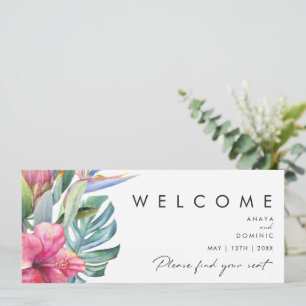 Colourful Tropical Floral Seating Chart Header