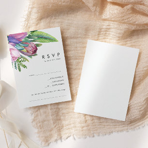 Colourful Tropical Floral Song Request RSVP Card