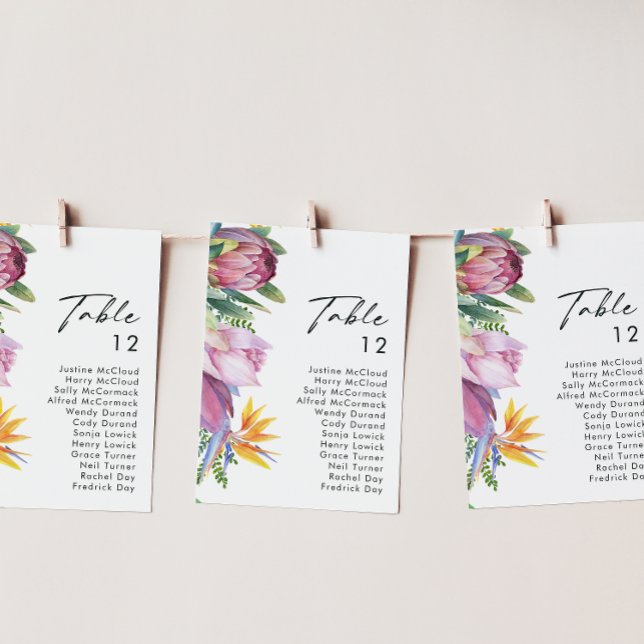 Colourful Tropical Floral | Table Number Chart (Creator Uploaded)