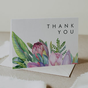 Colourful Tropical Floral   Thank You Card