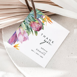 Colourful Tropical Floral Thank You Favour Tags