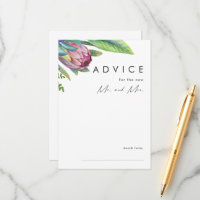 Colourful Tropical Floral Wedding Advice Card