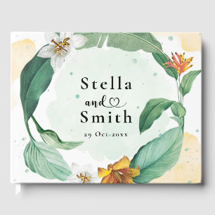 Colourful Tropical Floral Wedding Guest Book