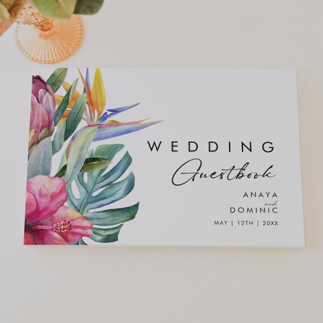 Colourful Tropical Floral | Wedding Guest Book (Creator Uploaded)
