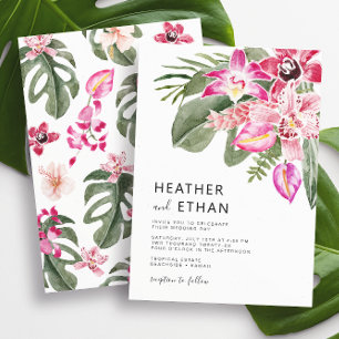 Colourful Tropical Floral Wedding Invitation