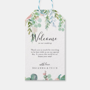 Colourful Tropical Floral Wedding Welcome Gift Tags
