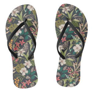 Colourful Tropical Flower Pattern Jandals