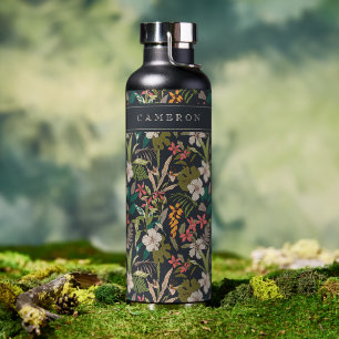 Colourful Tropical Flower Pattern Water Bottle