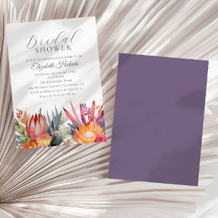 Colourful Tropical Flowers Bridal Shower  Invitation