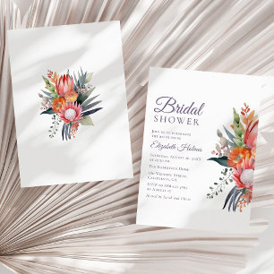 Colourful Tropical Flowers Bridal Shower  Invitation
