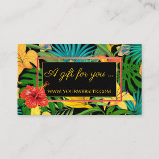 Colourful Tropical Flowers Gold Gift Certificate