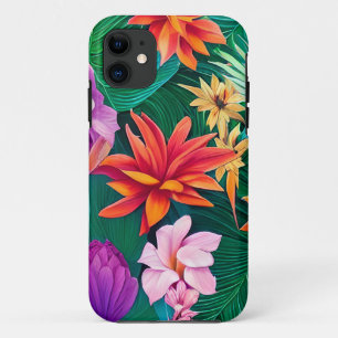 Colourful Tropical Flowers Pattern Case-Mate iPhone Case