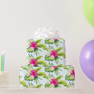 Colourful Tropical Flowers Vibe Bouquet Pattern Wrapping Paper
