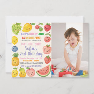 Colourful Tropical Fruit Birthday Invitation