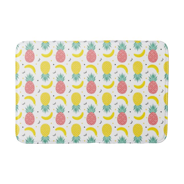 Colourful Tropical Fruit Pattern Bath Mat (Front)