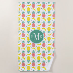 Colourful Tropical Fruit Pattern Beach Towel