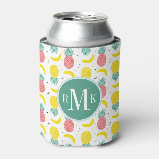 Colourful Tropical Fruit Pattern Can Cooler (Can Front)