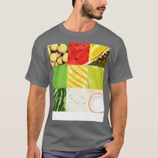 Colourful Tropical Fruit Patterns T-Shirt