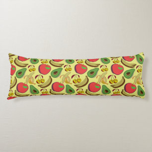 Colourful tropical fruit seamless pattern body cushion