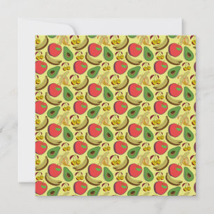 Colourful tropical fruit seamless pattern card