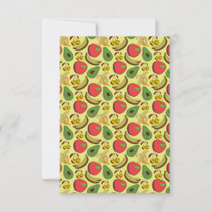 Colourful tropical fruit seamless pattern card