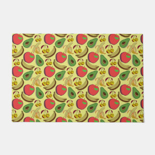 Colourful tropical fruit seamless pattern doormat