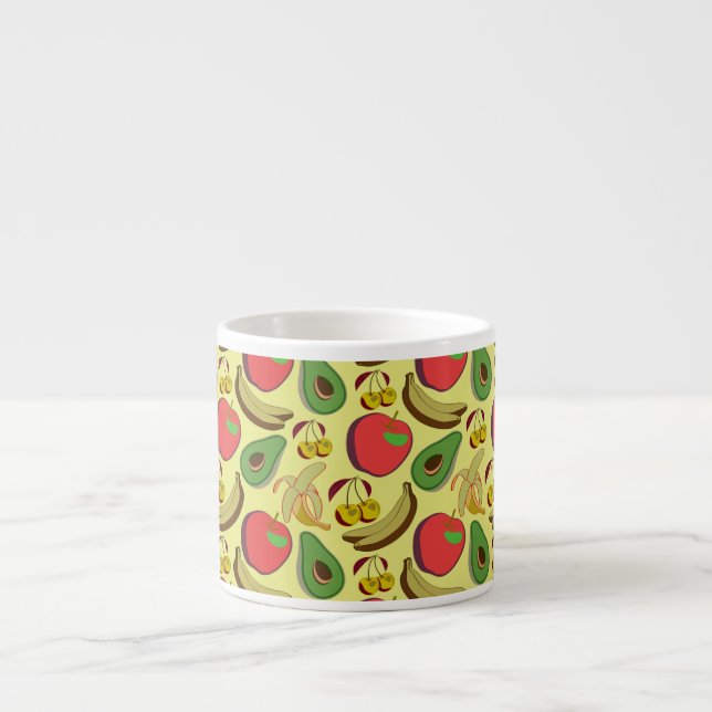 Colourful tropical fruit seamless pattern espresso cup (Front)
