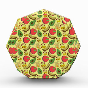 Colourful tropical fruit seamless pattern photo block